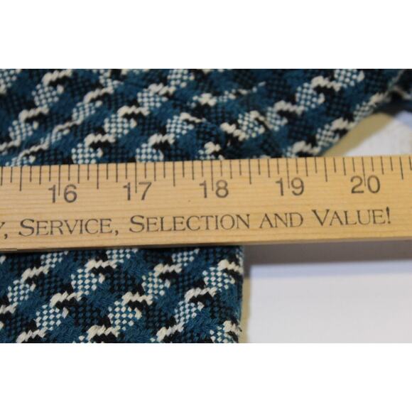 I.C.E. Women's M Teal Black Herringbone Tweed Lined Large Button Blazer Pockets - Picture 13 of 16